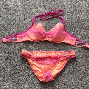 Victoria secret crochet bikini set! Size 34D & M